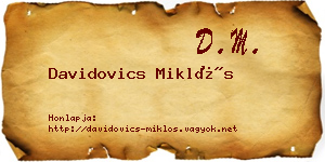 Davidovics Miklós névjegykártya