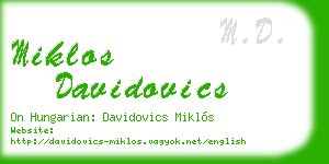 miklos davidovics business card