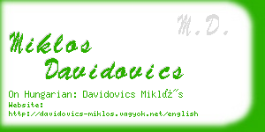 miklos davidovics business card